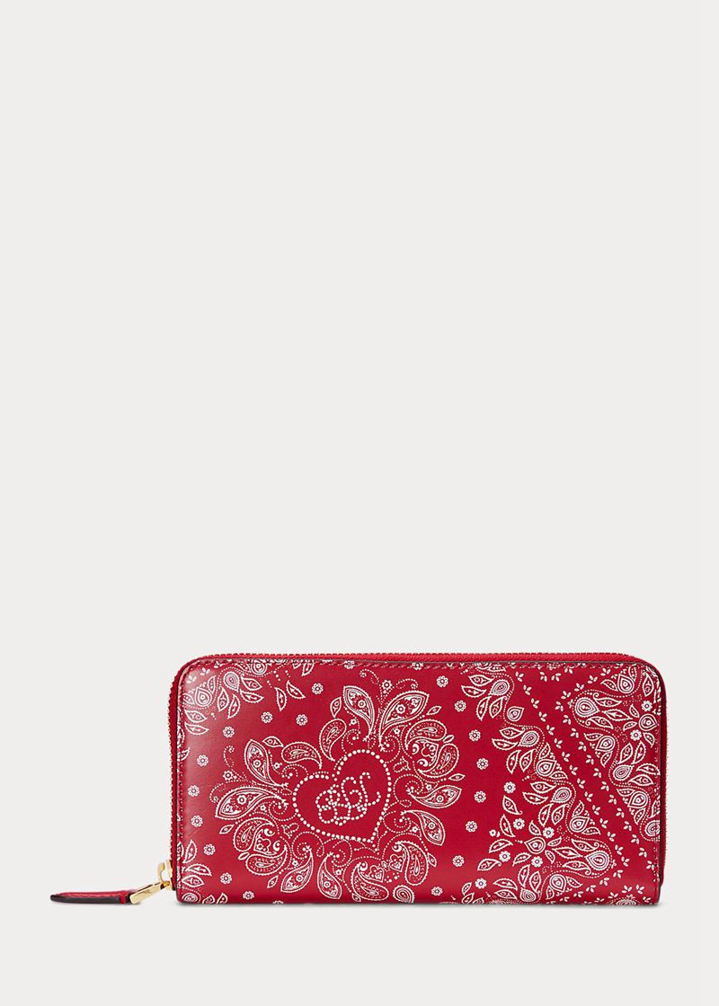 Cartera Lauren Mujer Print Cuero Continental Chile Rojas BEIJL-6320